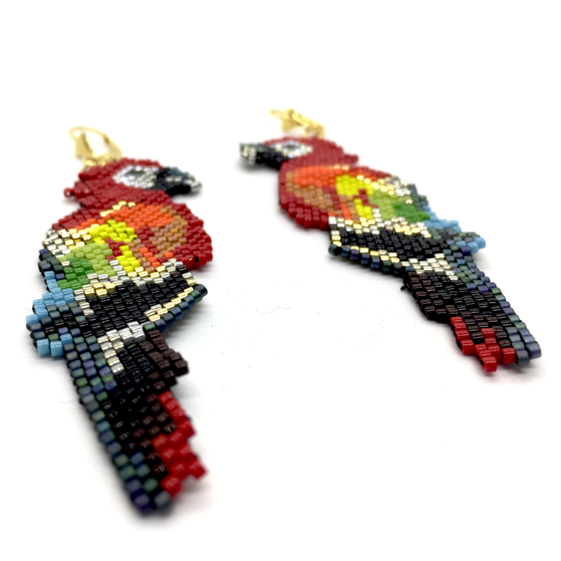 Nando Medina Earrings: Scarlet Macaw Earrings, Libia Collection