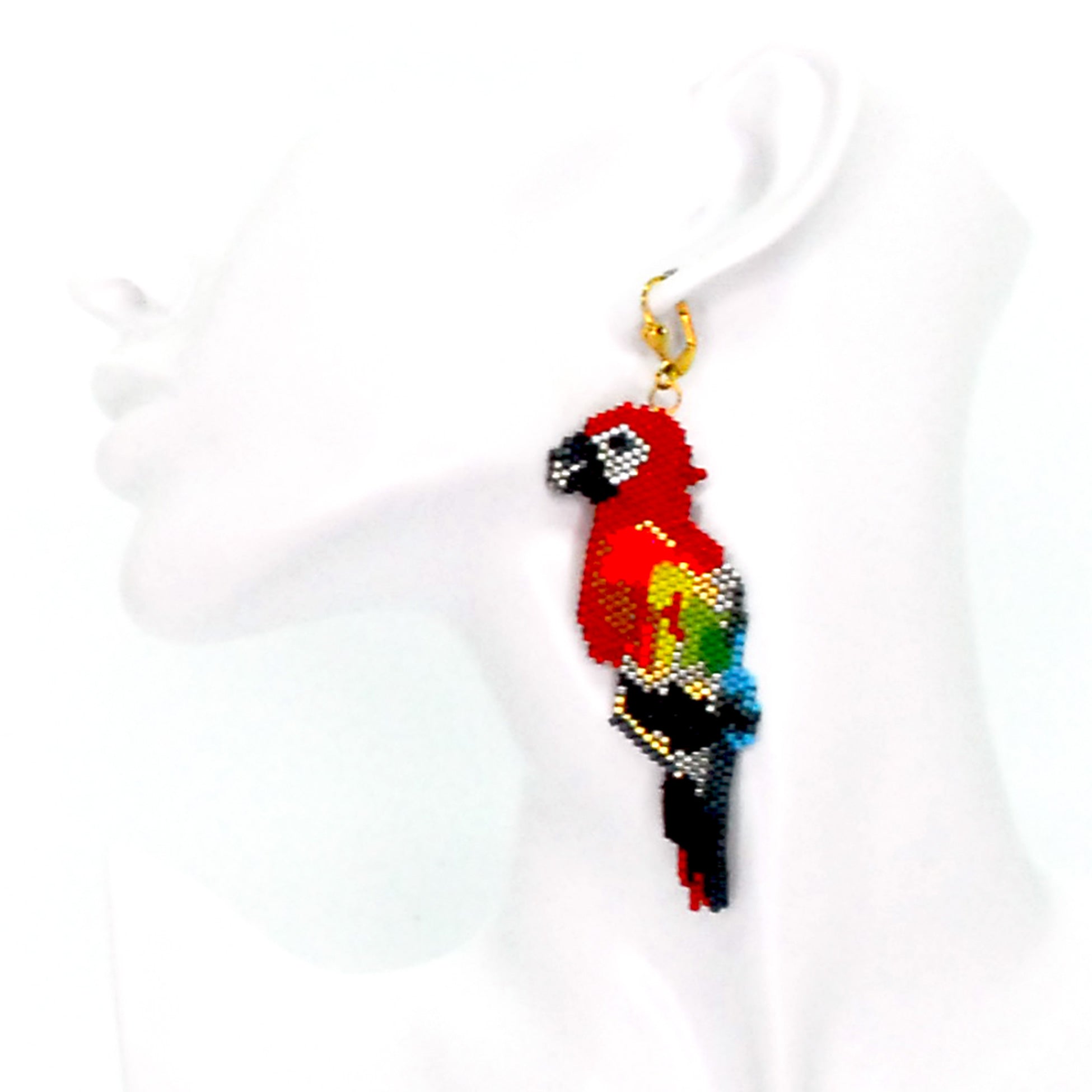 Nando Medina Earrings: Scarlet Macaw Earrings, Libia Collection