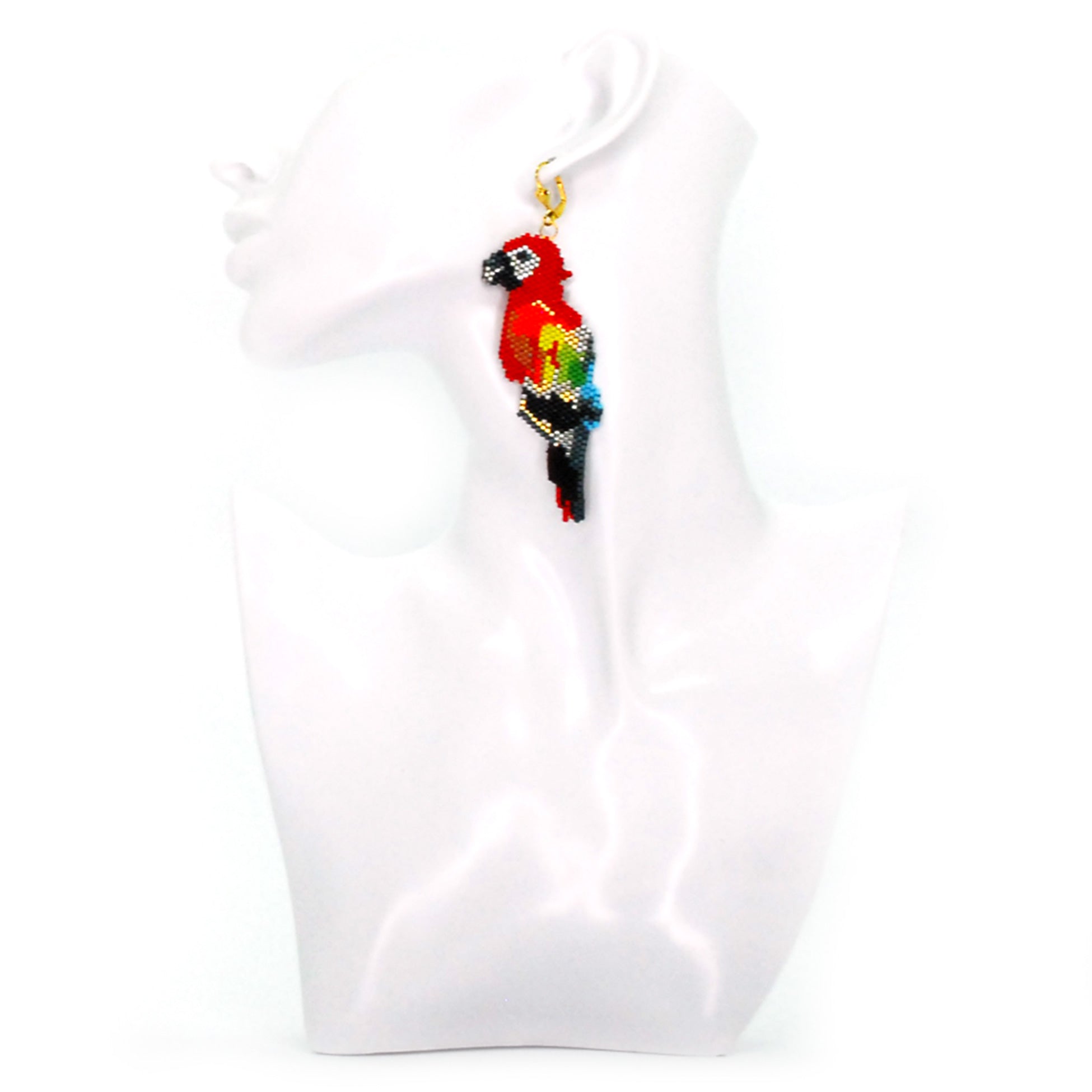 Nando Medina Earrings: Scarlet Macaw Earrings, Libia Collection