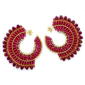 Nando Medina Earrings: Fuchsia Rondelle - Libia Collection
