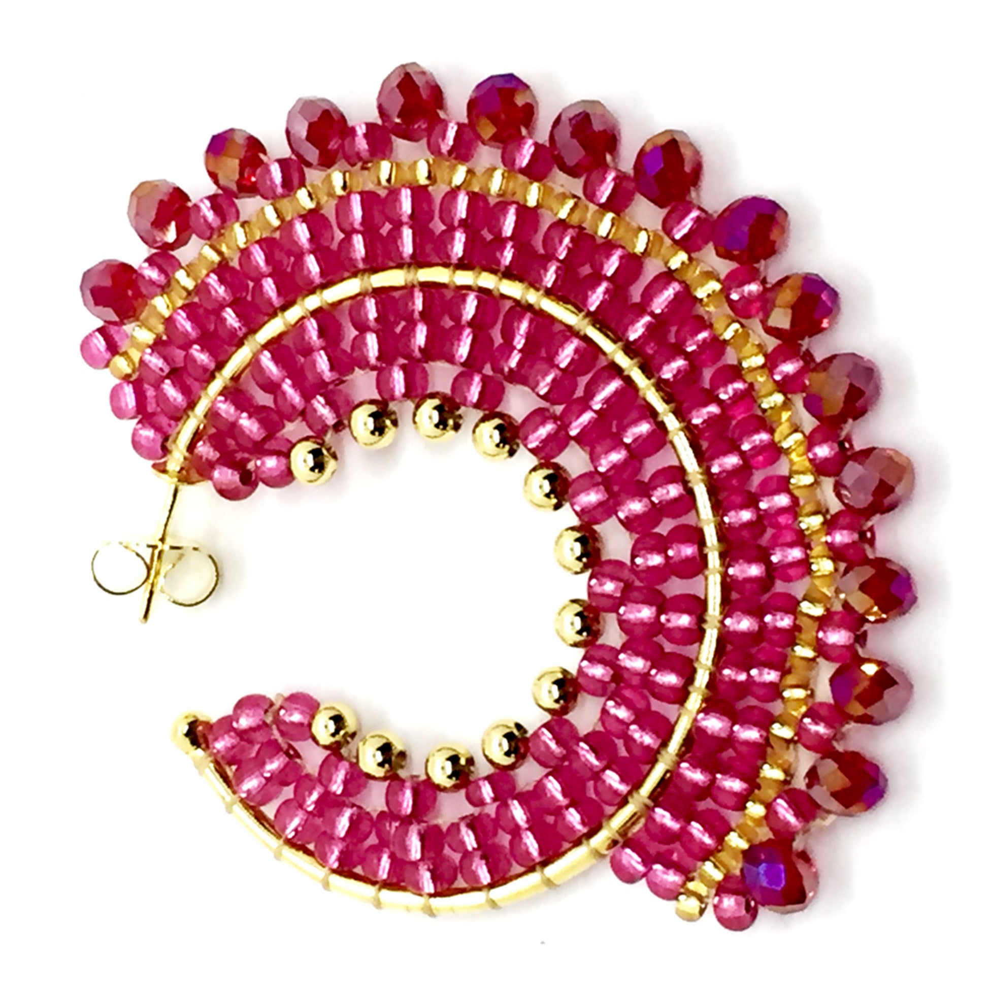 Nando Medina Earrings: Fuchsia Rondelle - Libia Collection