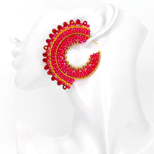 Nando Medina Earrings: Fuchsia Rondelle - Libia Collection