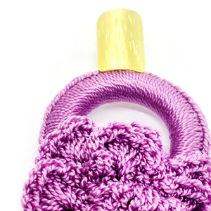 Nando Medina Earrings: Purple Crochet Rose - Libia Collection