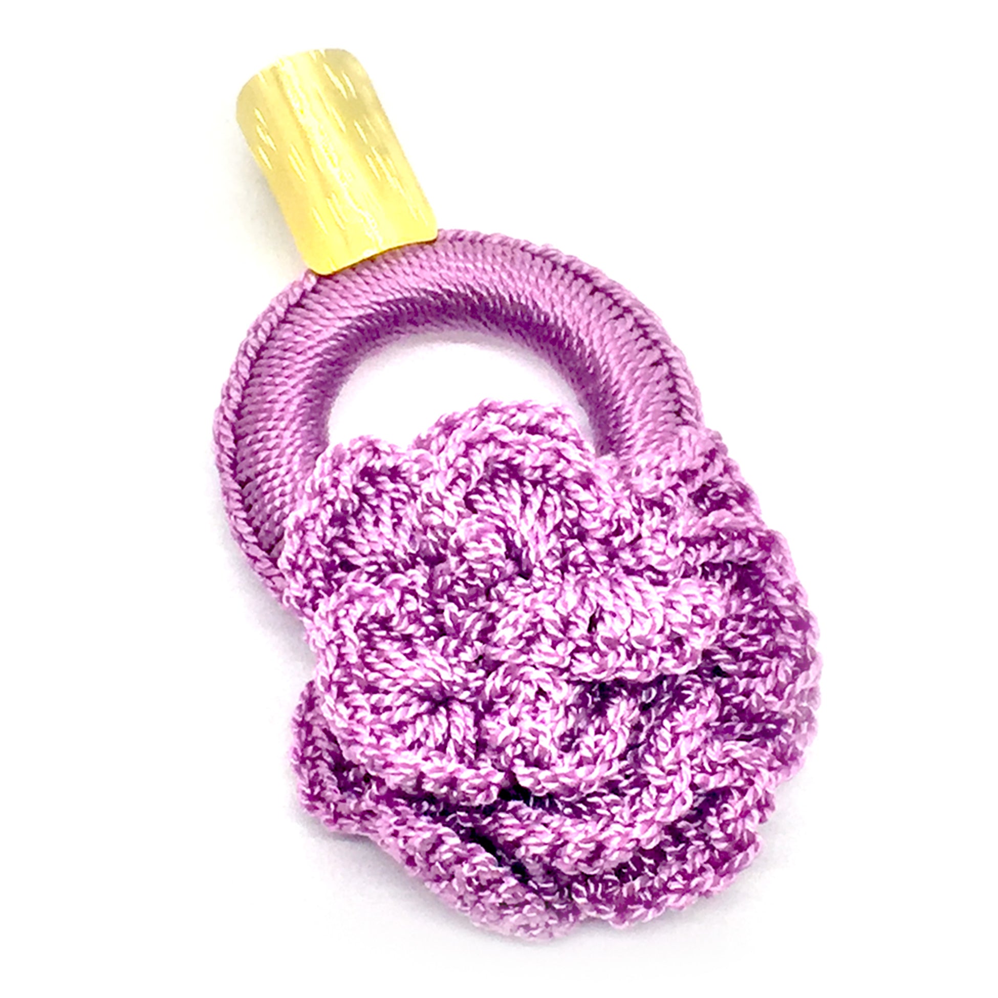 Nando Medina Earrings: Purple Crochet Rose - Libia Collection