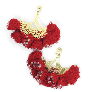 Nando Medina Earrings: Red Cordobés - Libia Collection