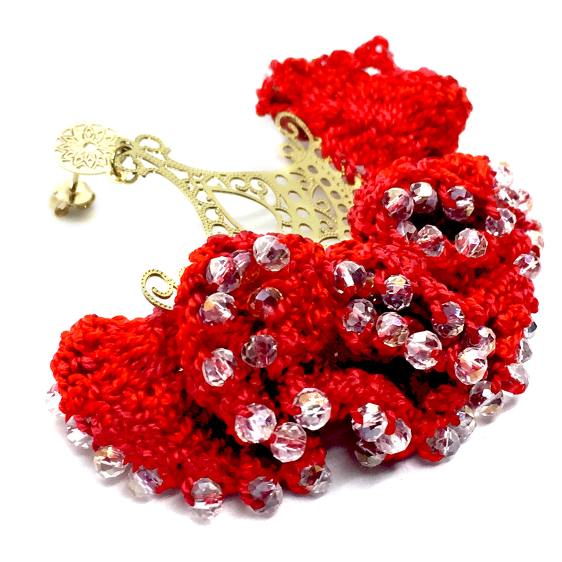 Nando Medina Earrings: Red Cordobés - Libia Collection