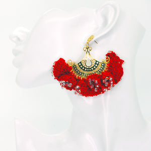 Nando Medina Earrings: Red Cordobés - Libia Collection