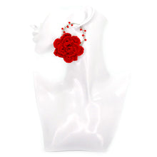 Nando Medina Earrings: Silver Red Rosal - Libia Collection
