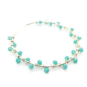 Nando Medina Earrings: Sterling Silver Turquoise Beads- Libia Collection