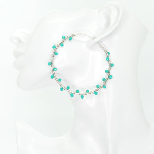 Nando Medina Earrings: Sterling Silver Turquoise Beads- Libia Collection