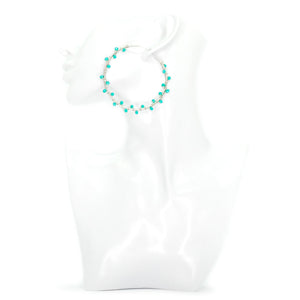 Nando Medina Earrings: Sterling Silver Turquoise Beads- Libia Collection