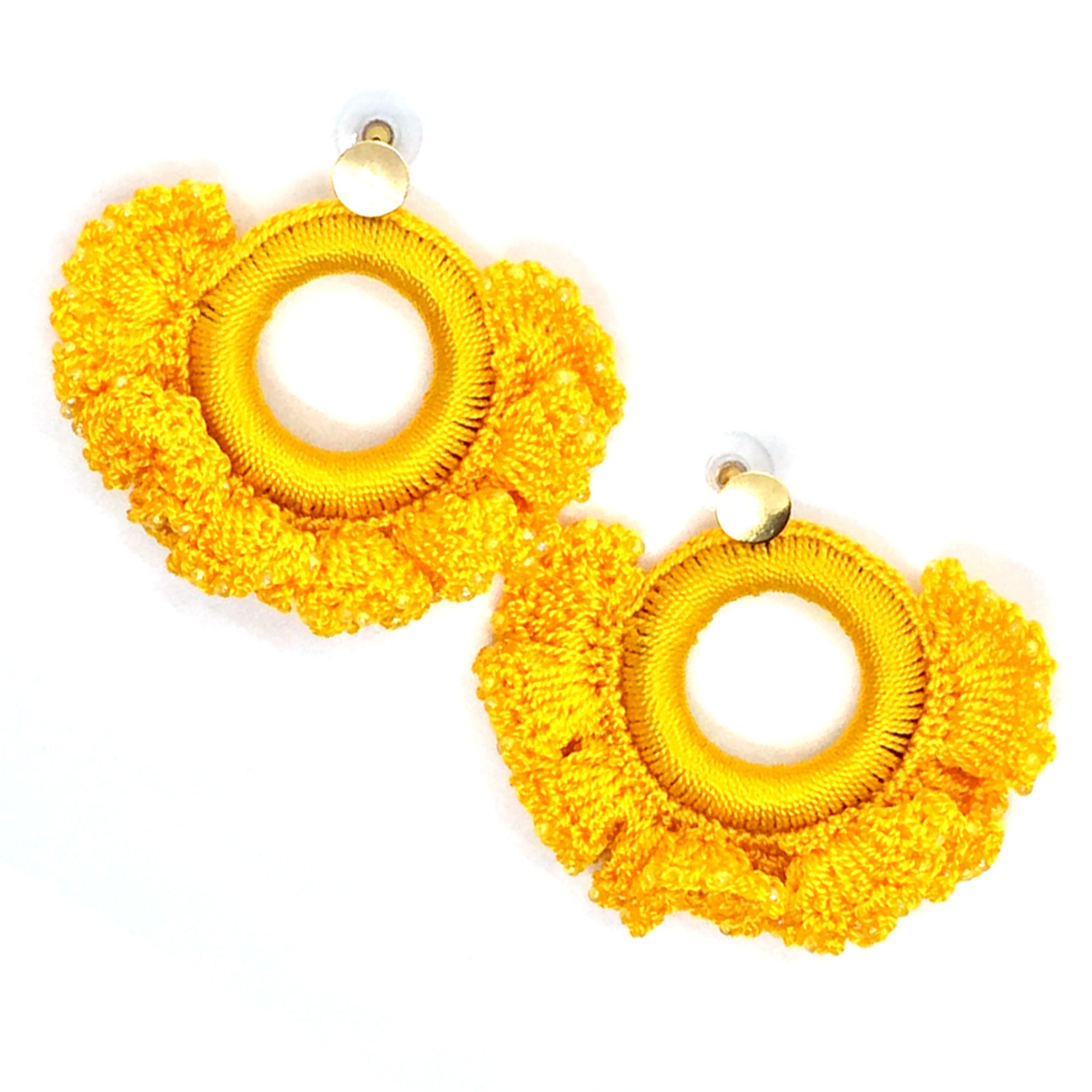 Nando Medina Earrings: Yellow Cockscomb - Libia Collection