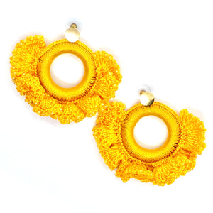 Nando Medina Earrings: Yellow Cockscomb - Libia Collection