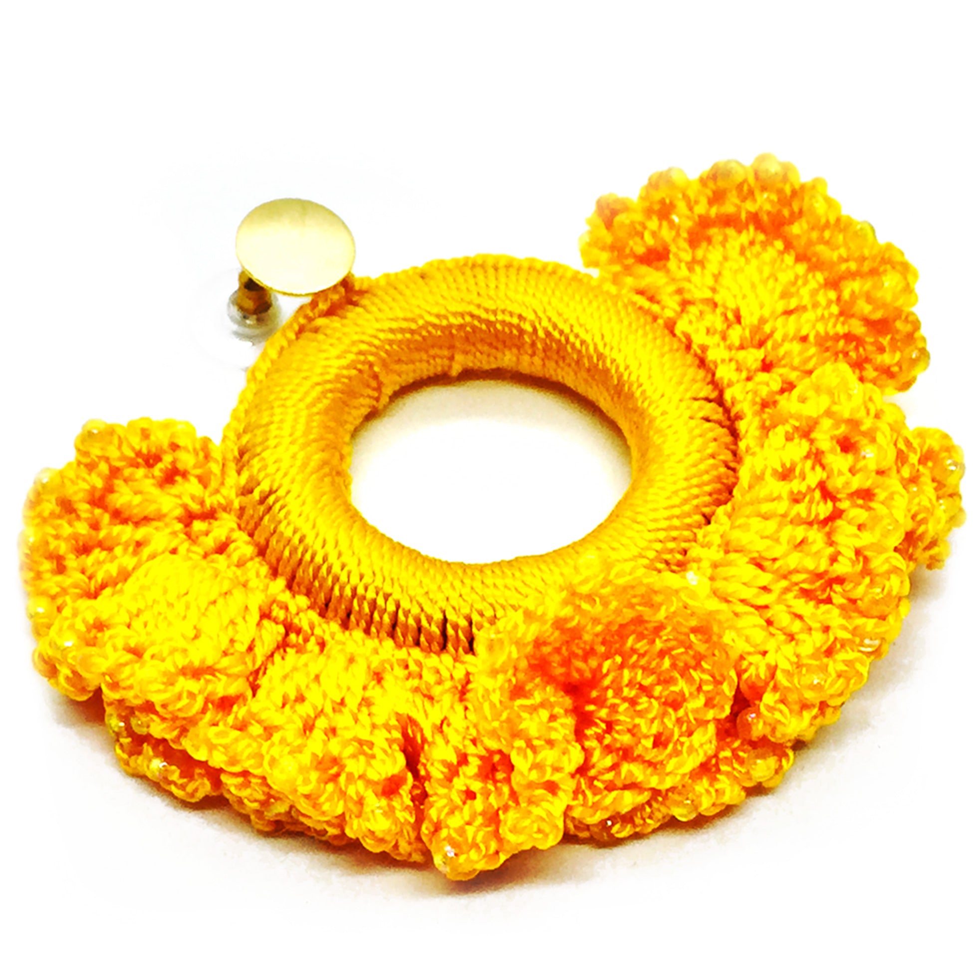 Nando Medina Earrings: Yellow Cockscomb - Libia Collection
