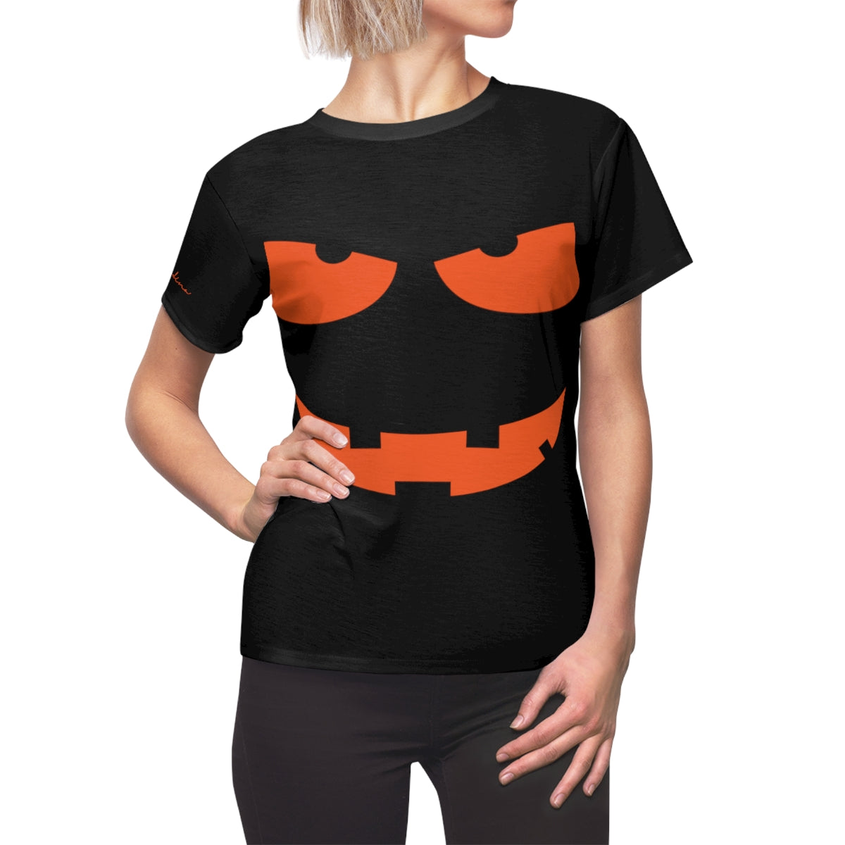 T-Shirt, Black Spooky Smile Motive