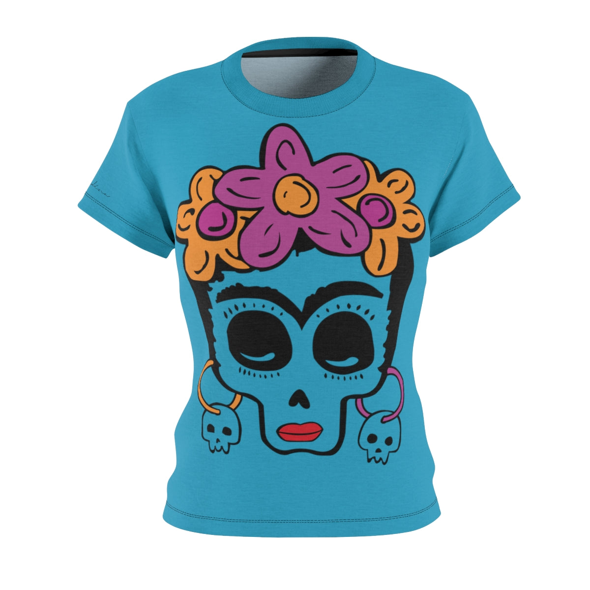 T-Shirt, Turquoise Lady Calaca Motive