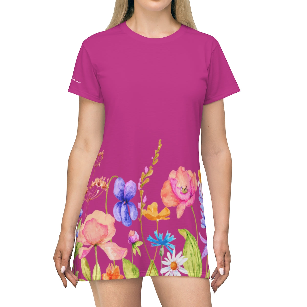Shirtdress, Dark Pink Garden