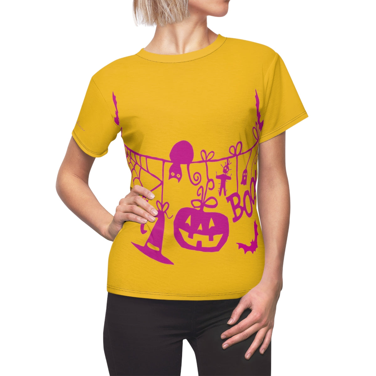 T-Shirt, Yellow Halloween Party Motive