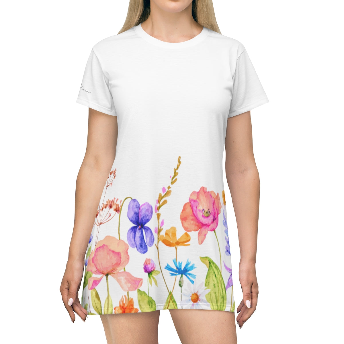 Shirtdress, White Garden