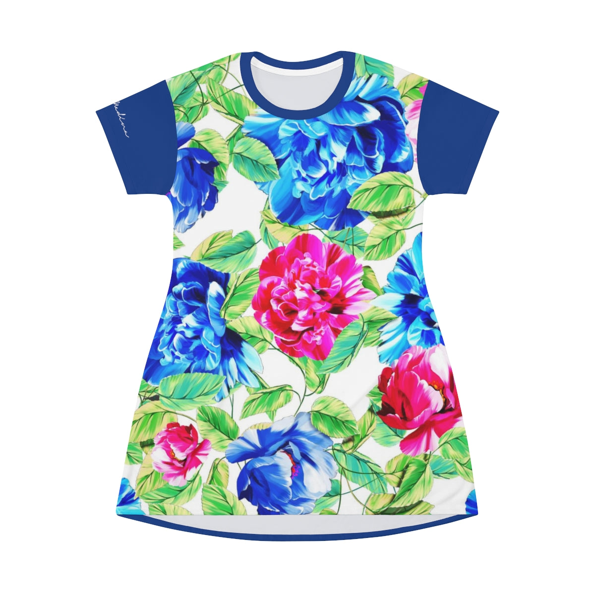 Shirtdress, Blue Floral Motive