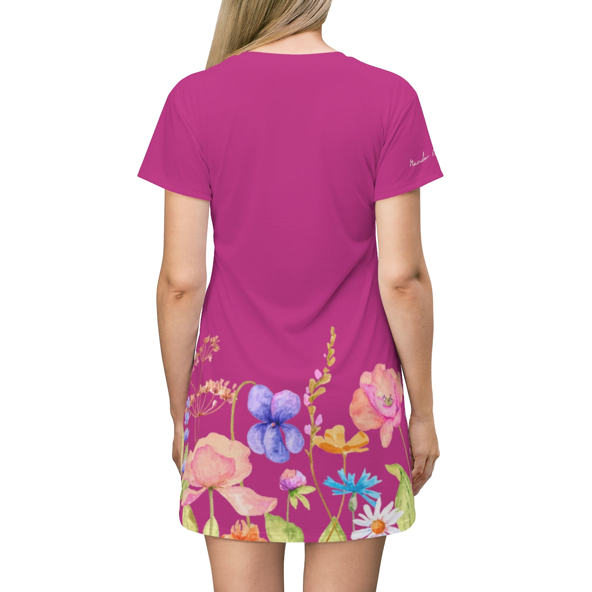 Shirtdress, Dark Pink Garden