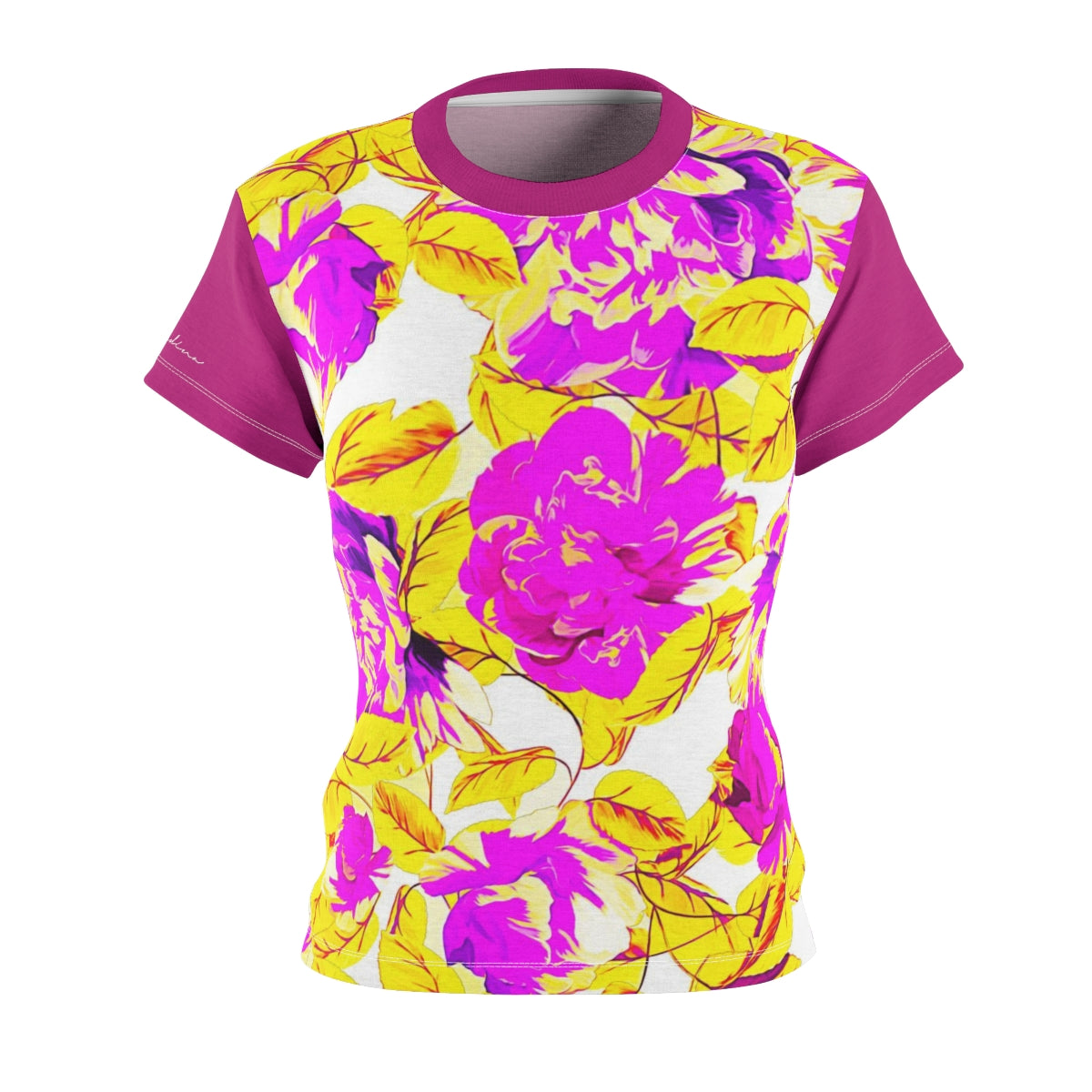 T-Shirt, Pink-Yellow Floral Look