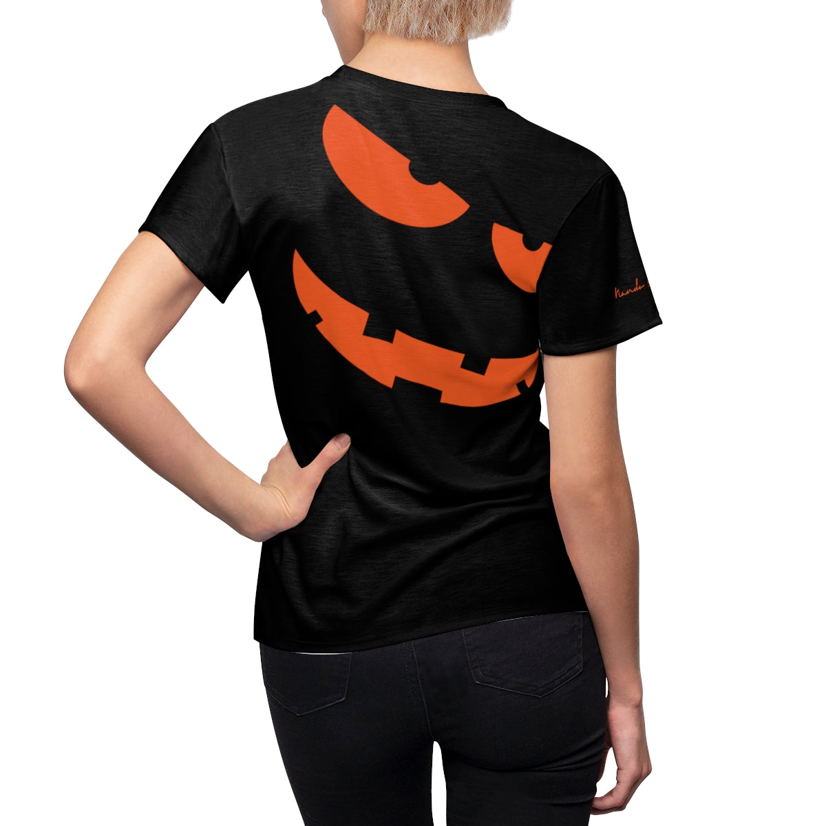 T-Shirt, Black Spooky Smile Motive