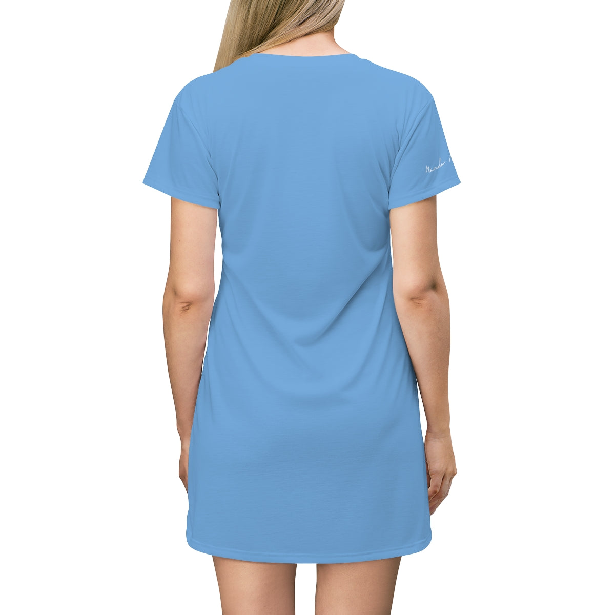 Shirtdress, Light Blue Foliage Motive