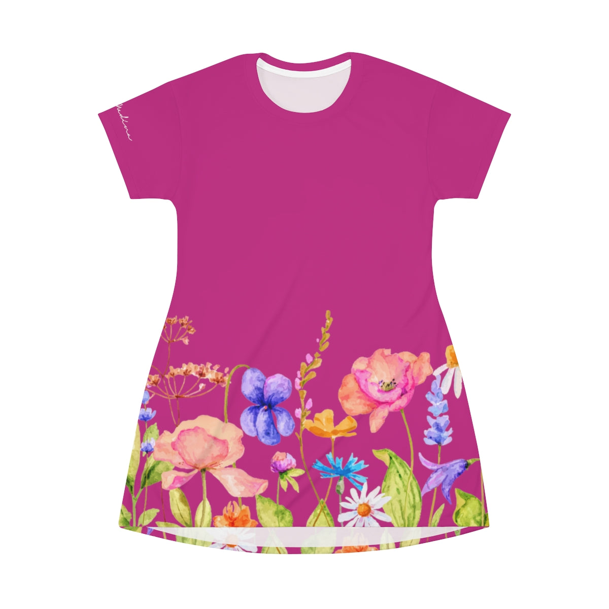 Shirtdress, Dark Pink Garden