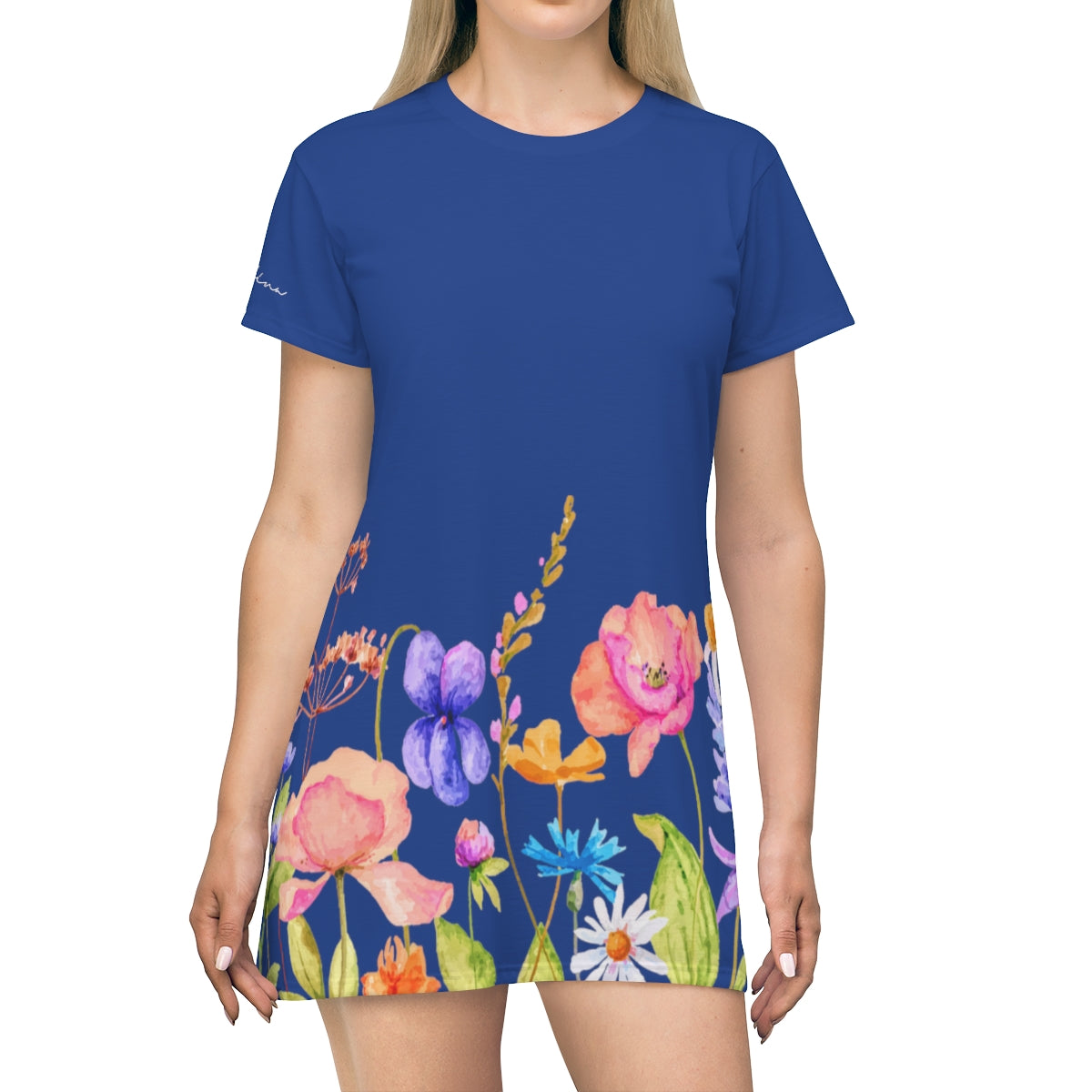 Shirtdress, Dark Blue Garden